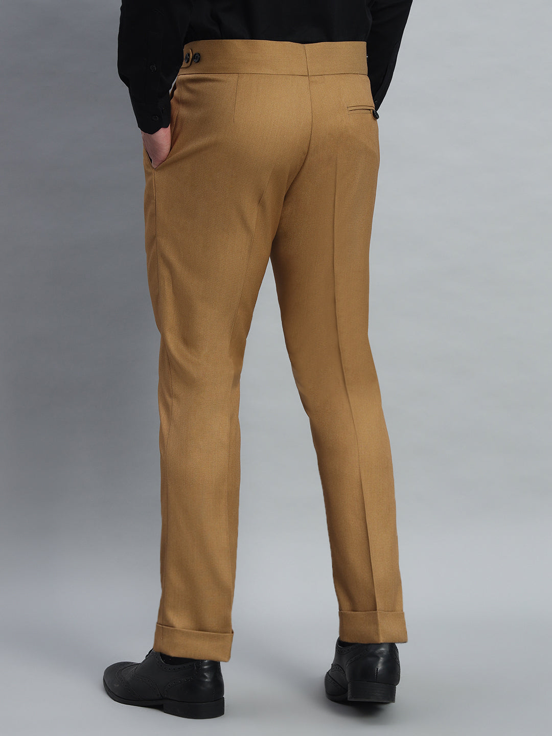 Classic Button Camel Brown Gurkha Pant