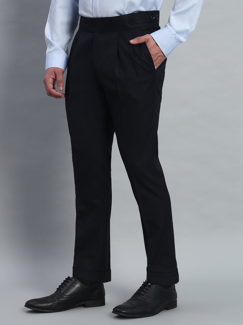 Classic Button Royal Black Gurkha Pant