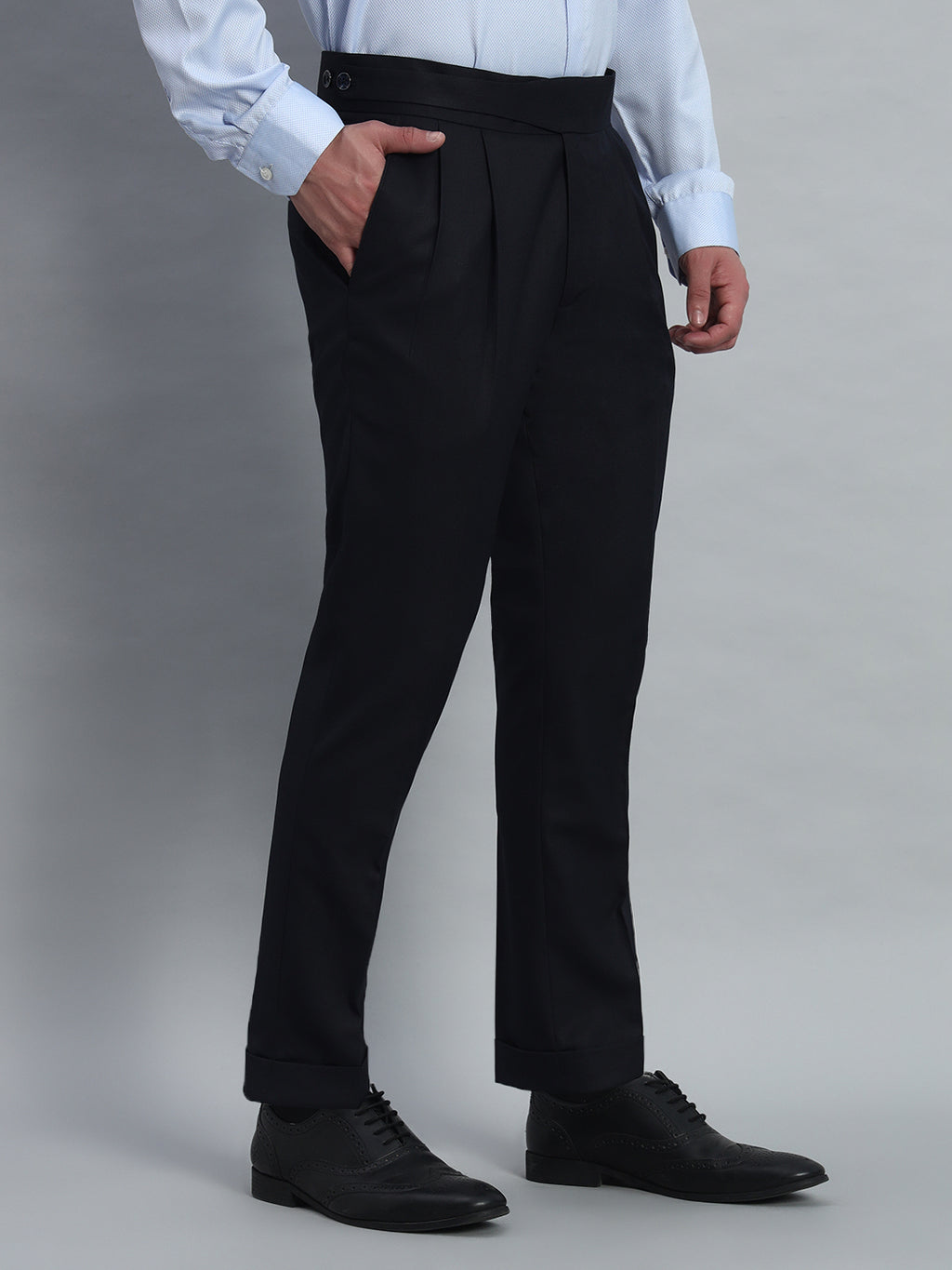 Classic Button Royal Black Gurkha Pant