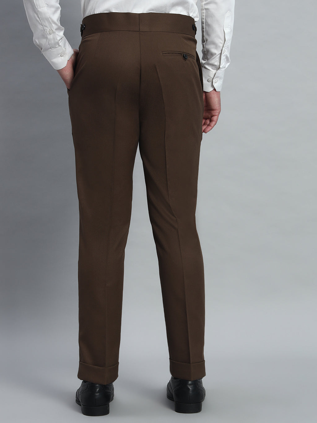 Classic Button Coffee Brown Gurkha Pant