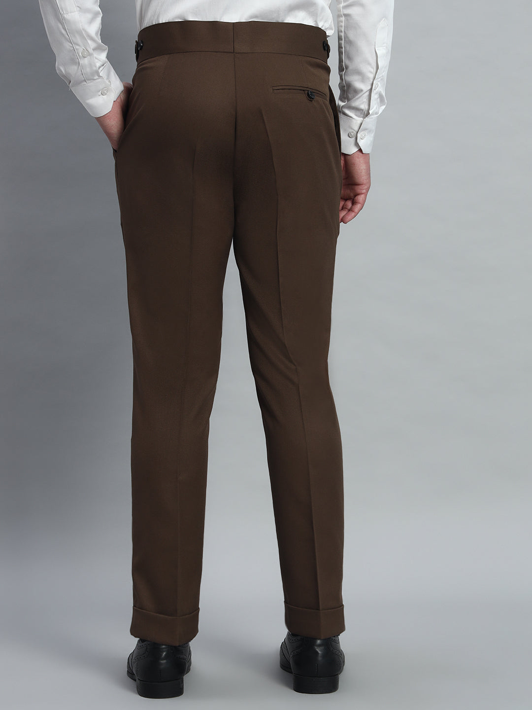 Classic Button Coffee Brown Gurkha Pant