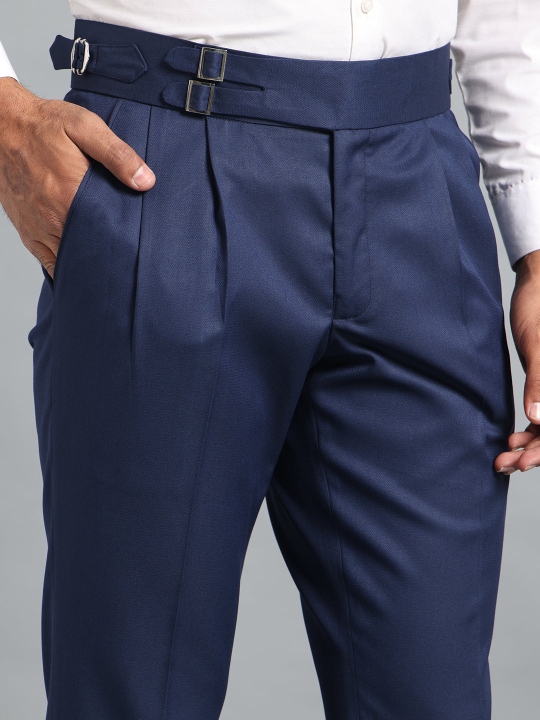 Double Buckle Navy Blue Gurkha Pant