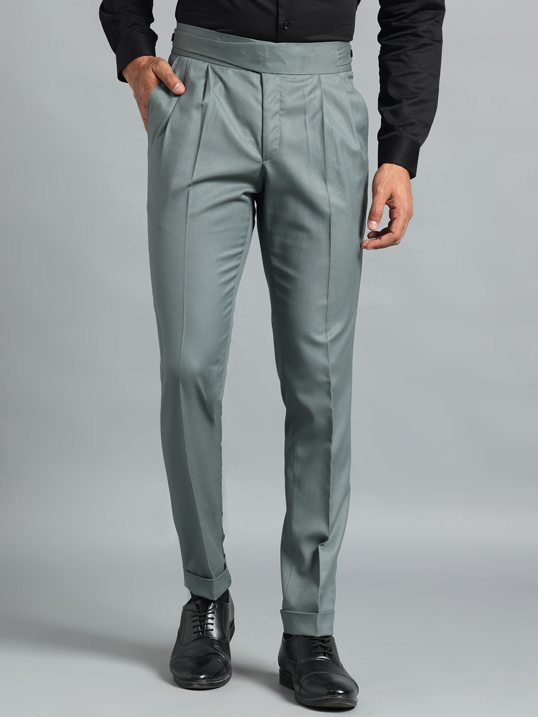 Classic Button Olive Green Gurkha Pant