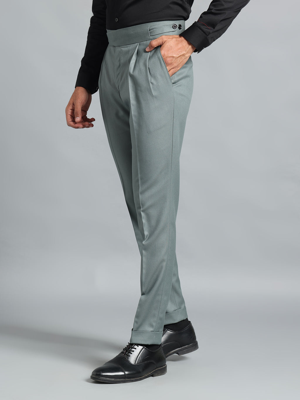 Classic Button Olive Green Gurkha Pant