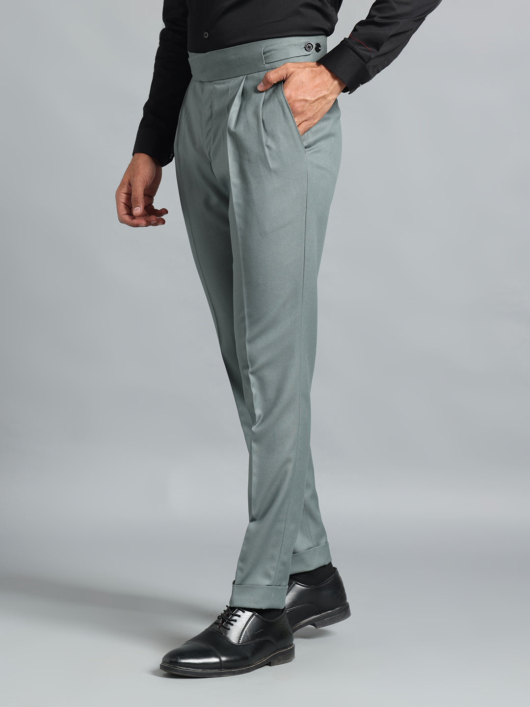 Classic Button Olive Green Gurkha Pant