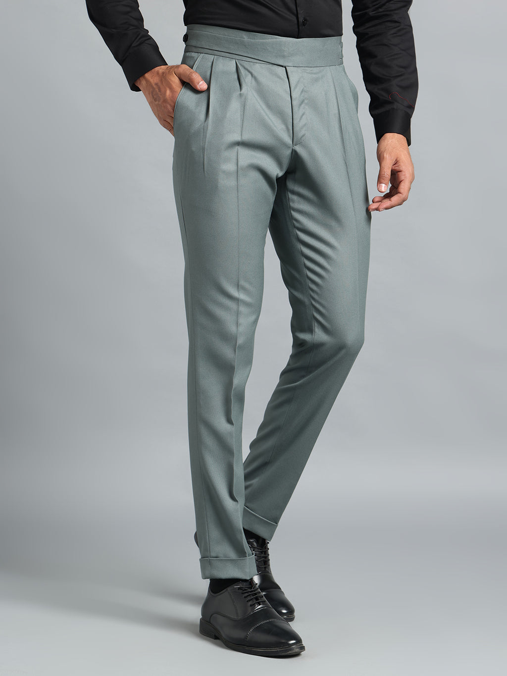 Classic Button Olive Green Gurkha Pant