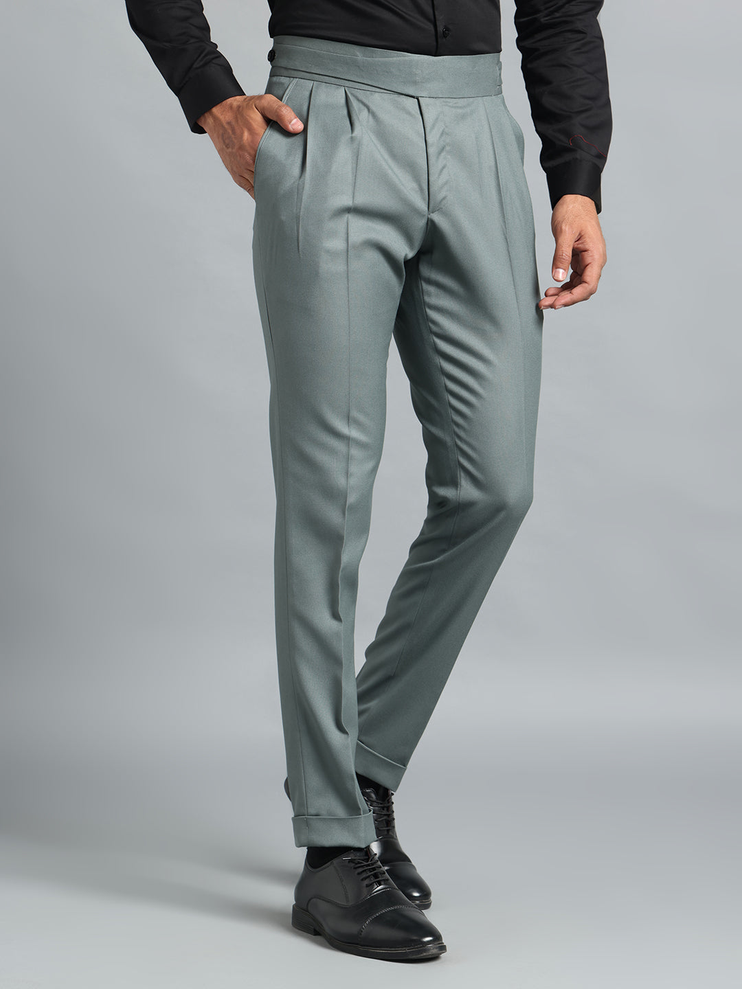 Classic Button Olive Green Gurkha Pant