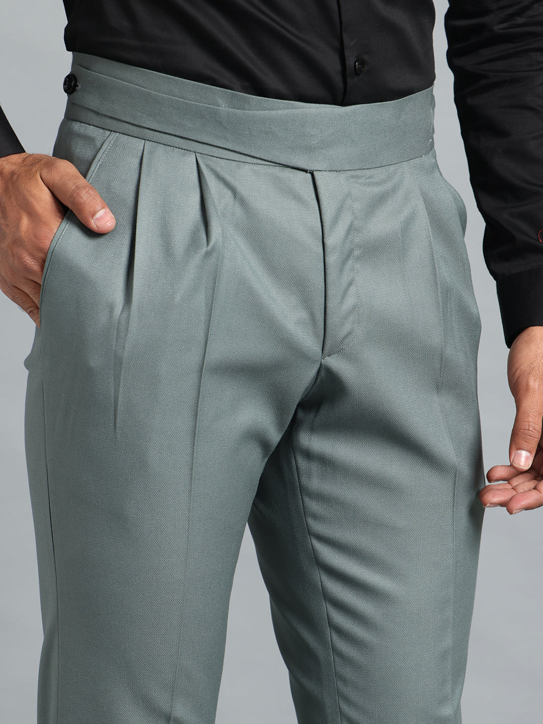 Classic Button Olive Green Gurkha Pant