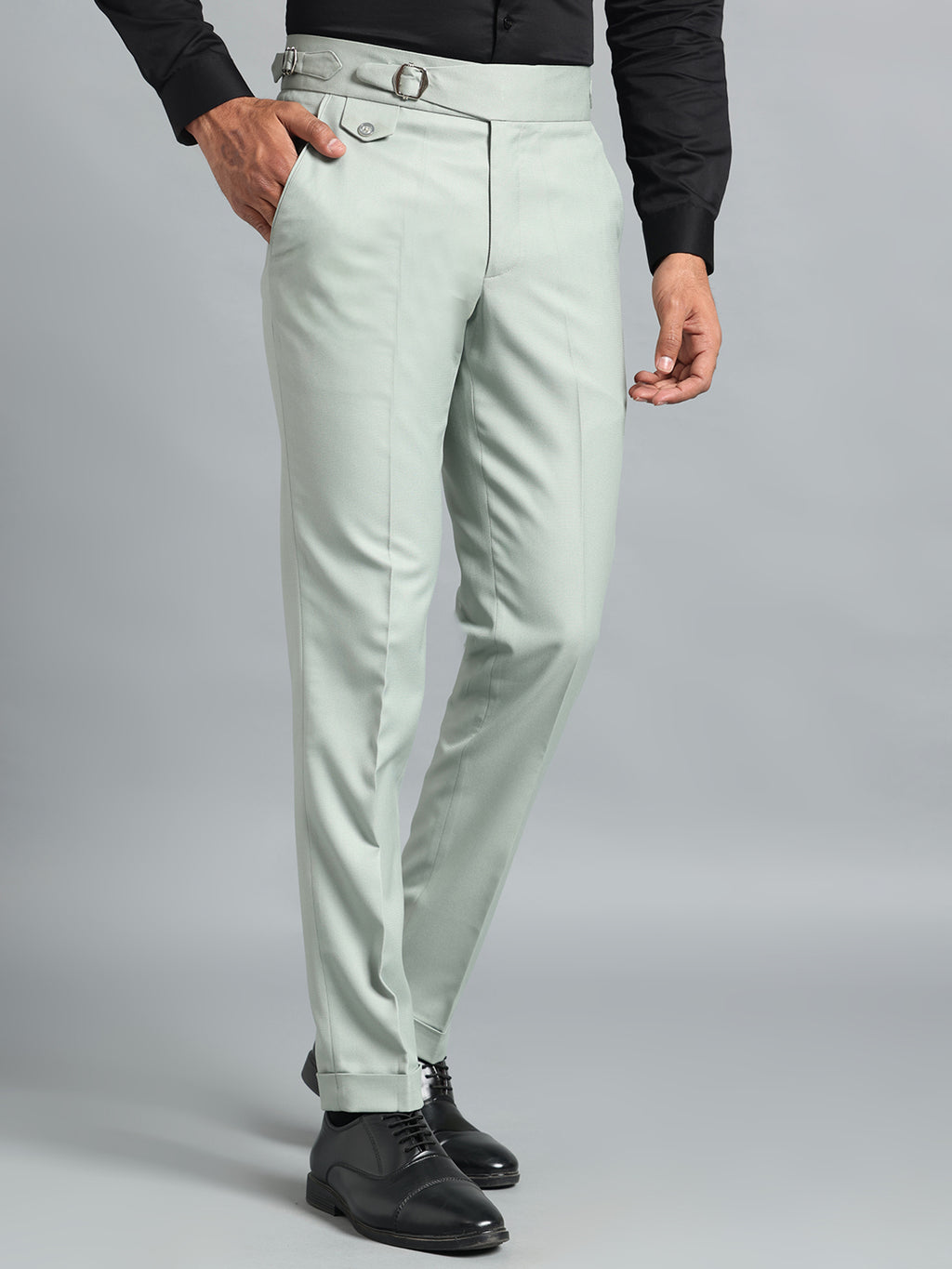 Single Light Sage Buckle Gurkha Pant