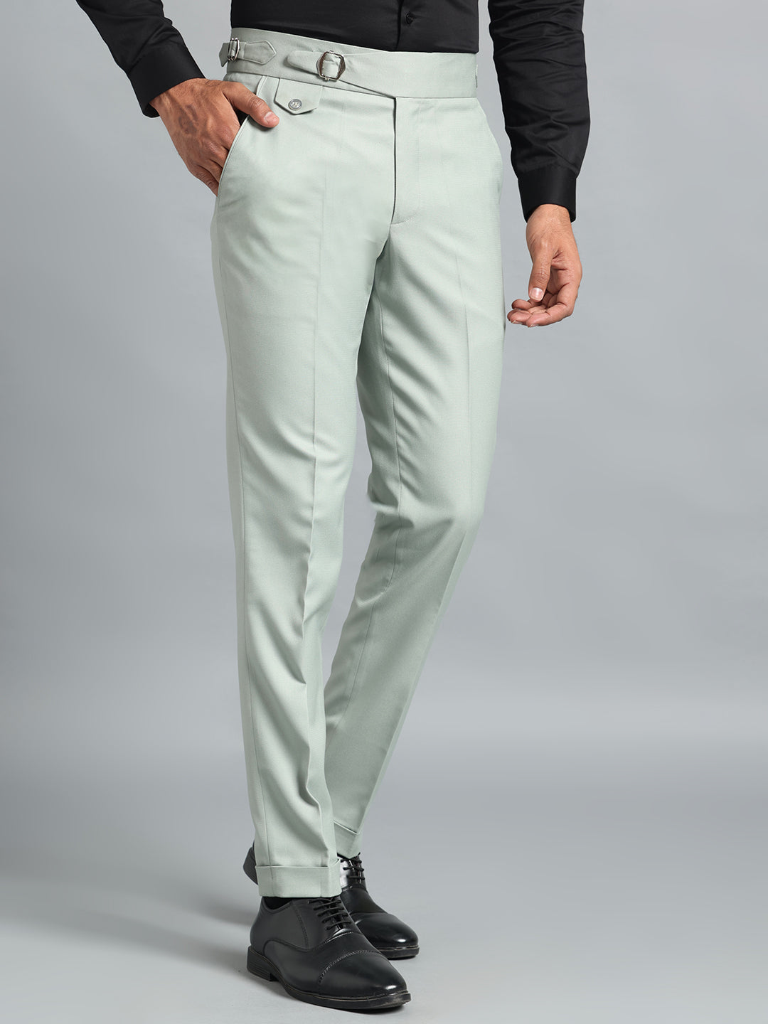Single Light Sage Buckle Gurkha Pant