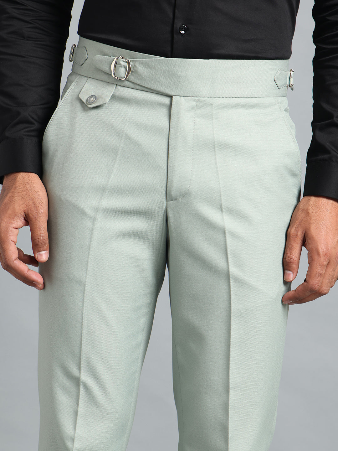 Single Light Sage Buckle Gurkha Pant