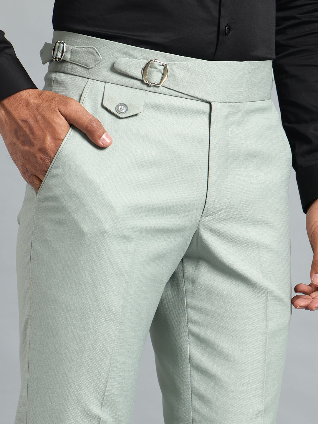 Single Light Sage Buckle Gurkha Pant