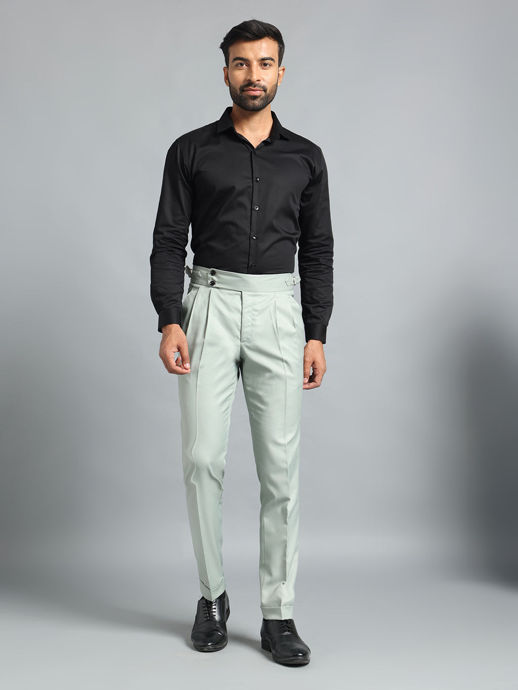 Double Button Light Sage Gurkha Pant