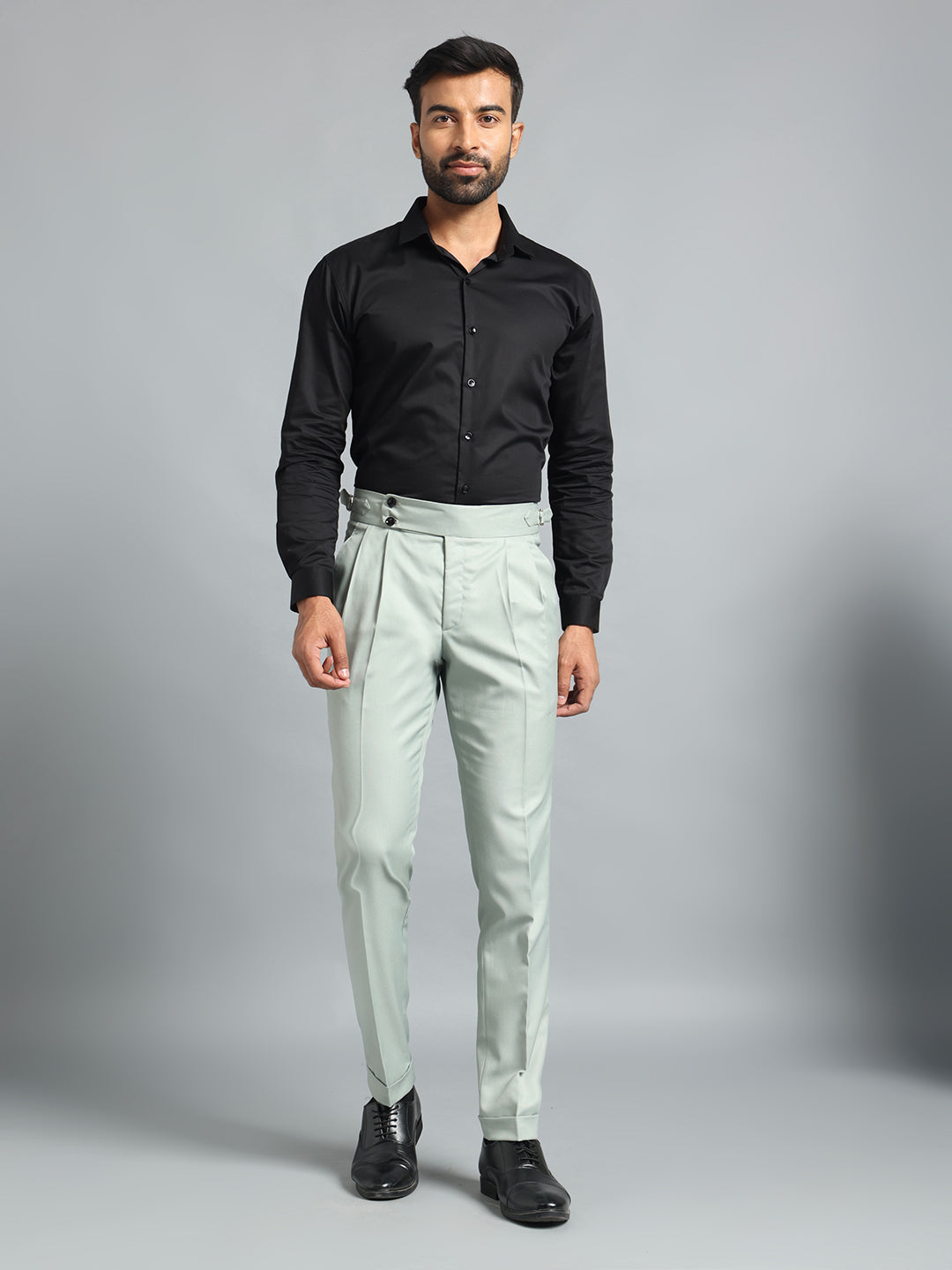 Double Button Light Sage Gurkha Pant