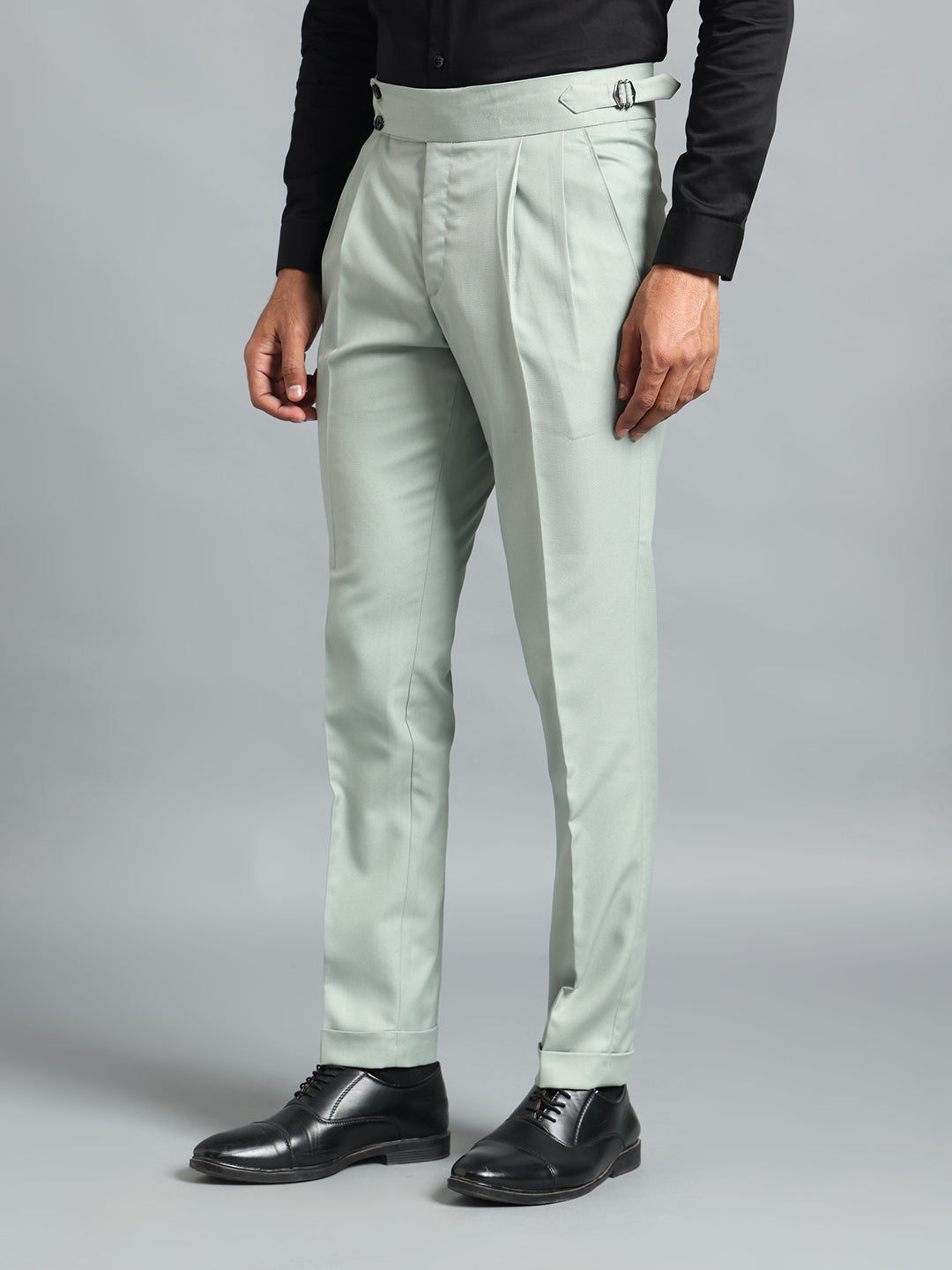 Double Button Light Sage Gurkha Pant