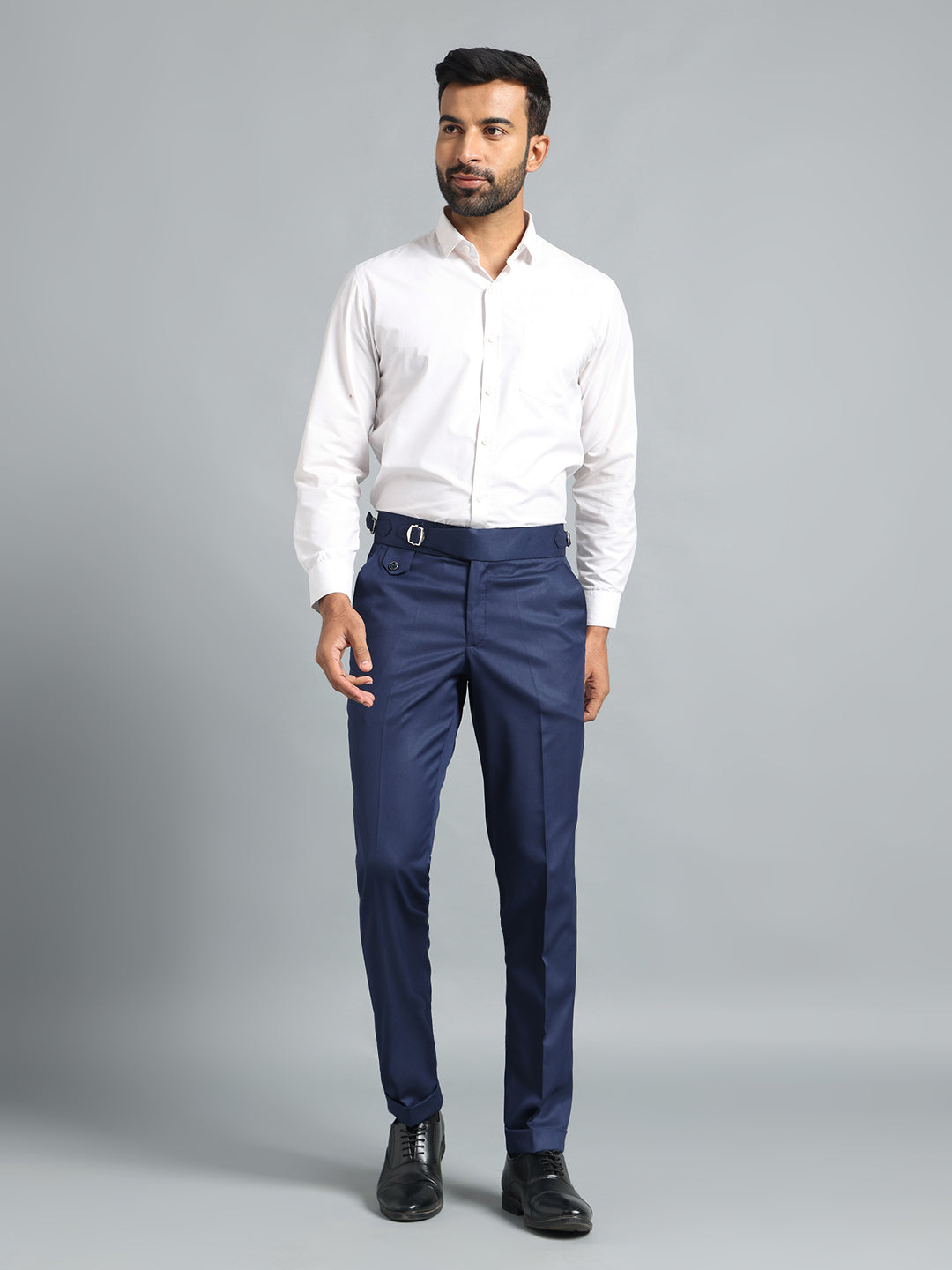 Single Buckle Navy Blue Gurkha Pant