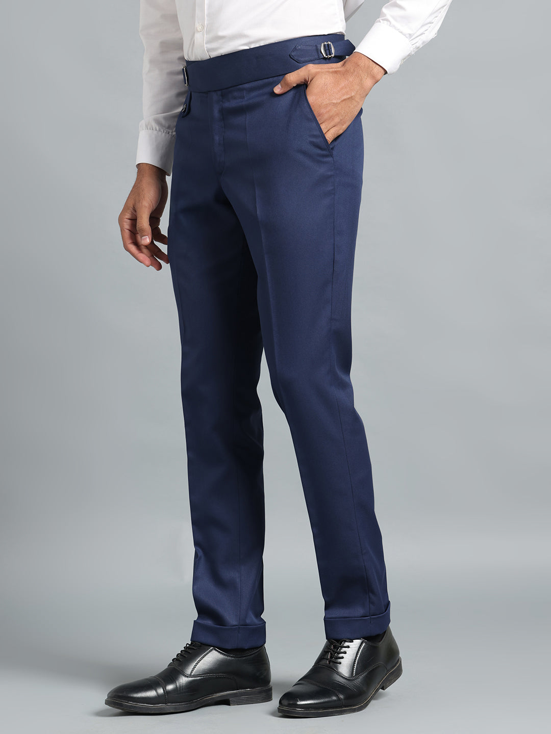 Single Buckle Navy Blue Gurkha Pant