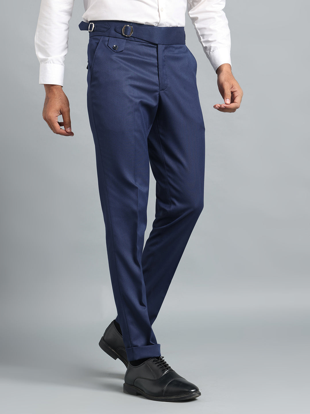 Single Buckle Navy Blue Gurkha Pant