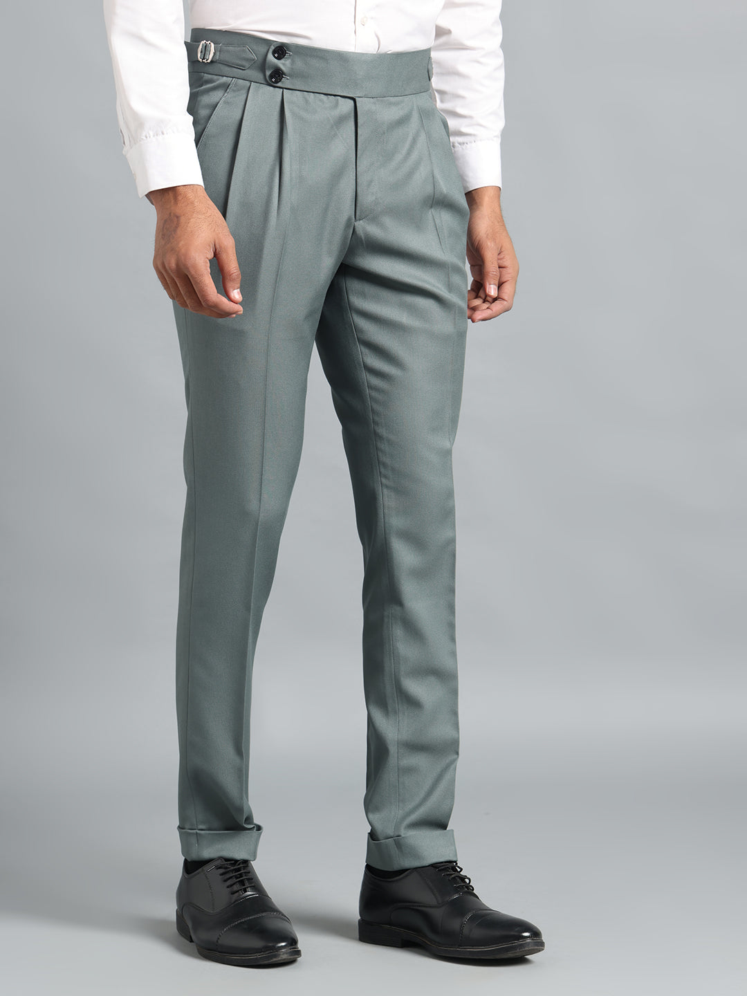 Double Button Olive Green Gurkha Pant