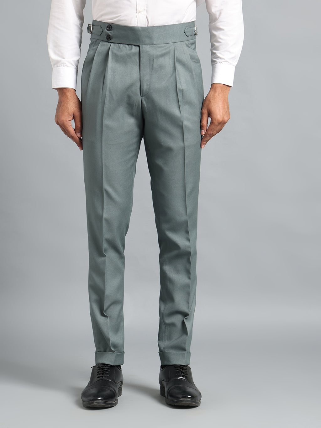 Double Button Olive Green Gurkha Pant