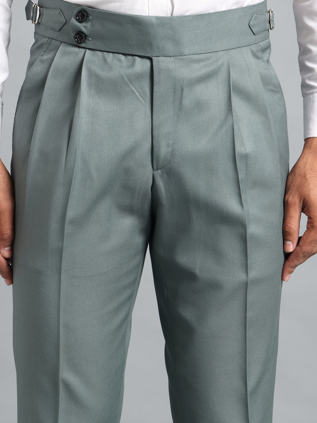 Double Button Olive Green Gurkha Pant