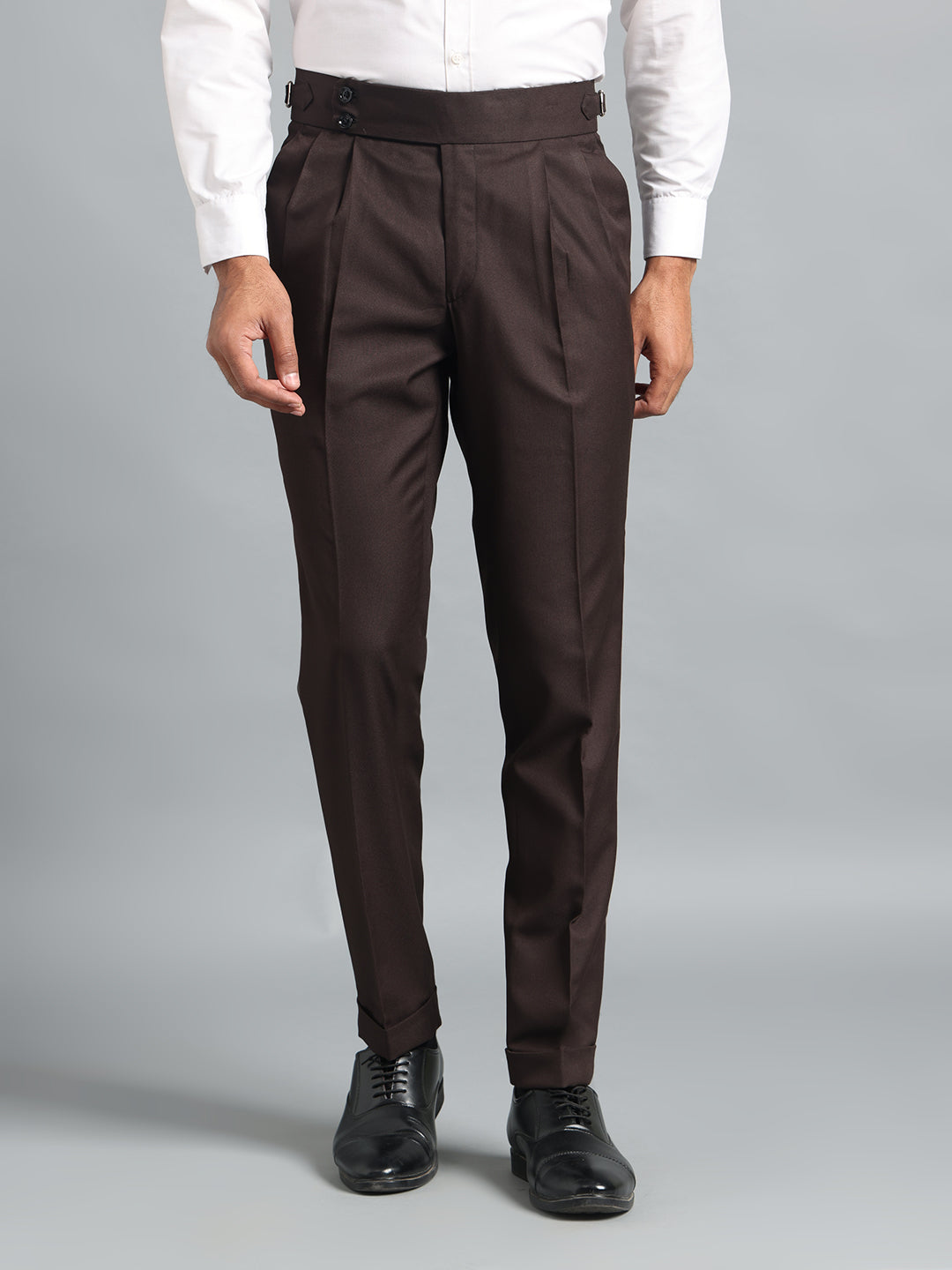 Double Button Dark Brown Gurkha Pant