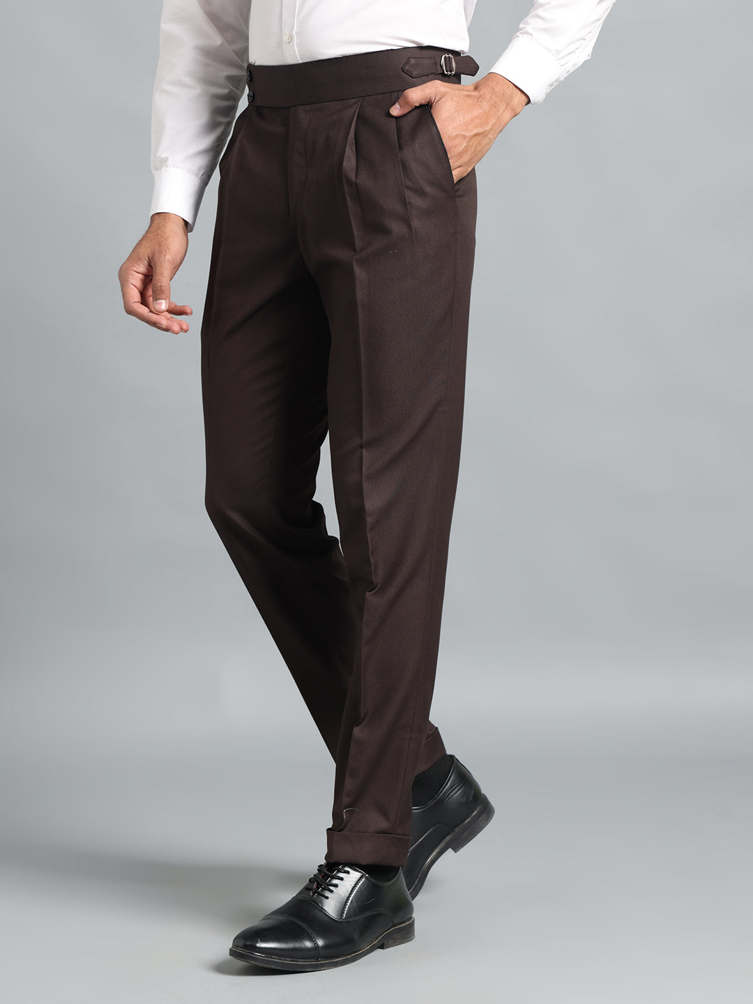 Double Button Dark Brown Gurkha Pant