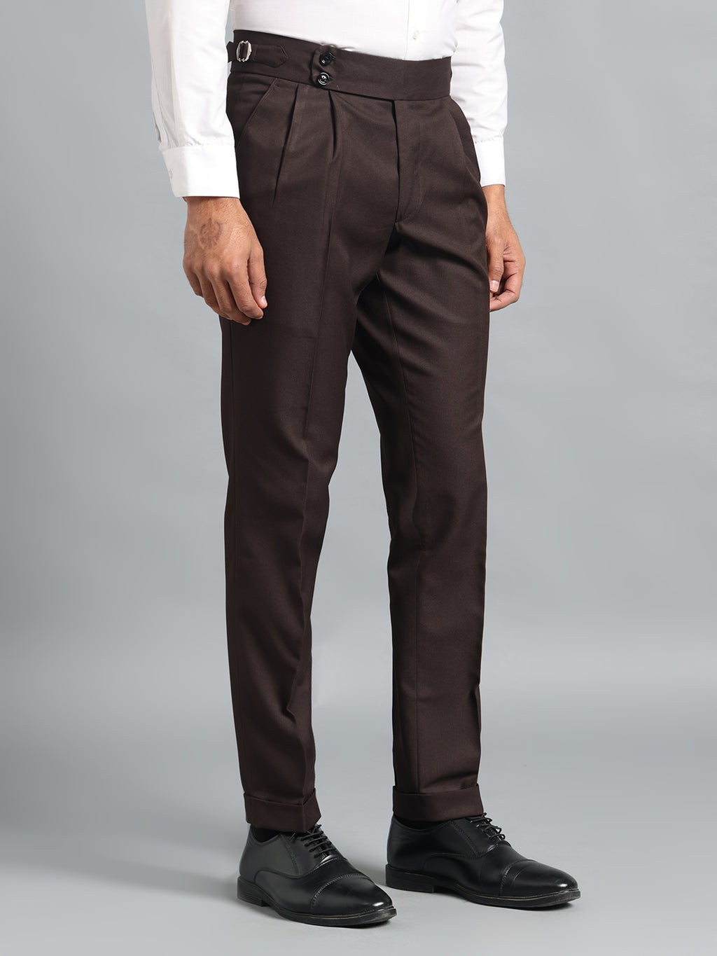 Double Button Dark Brown Gurkha Pant