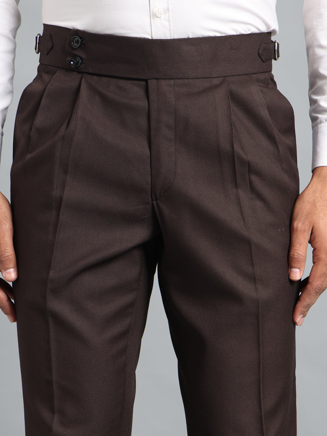 Double Button Dark Brown Gurkha Pant
