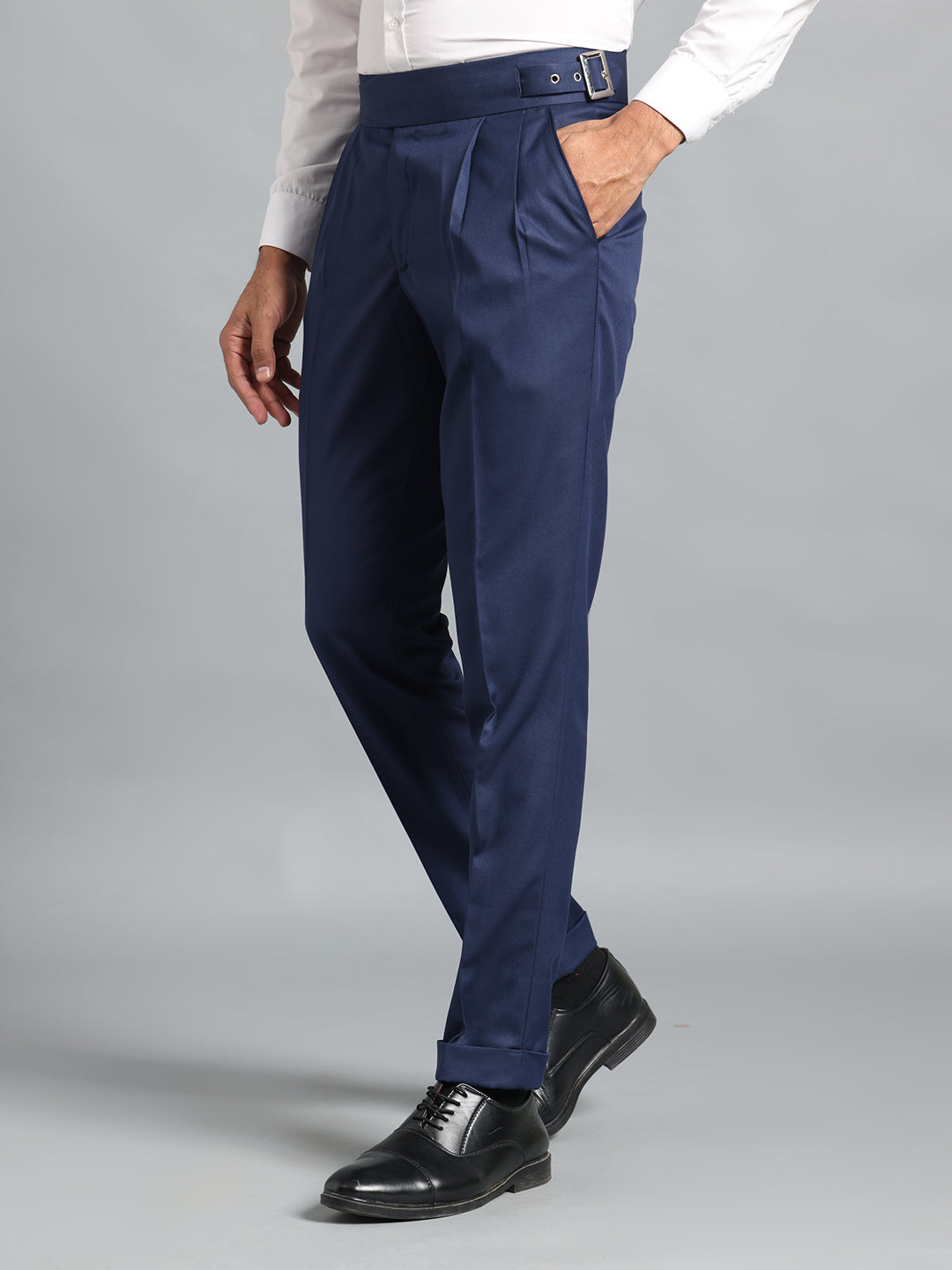 Classic Button Navy Blue Gurkha Pant