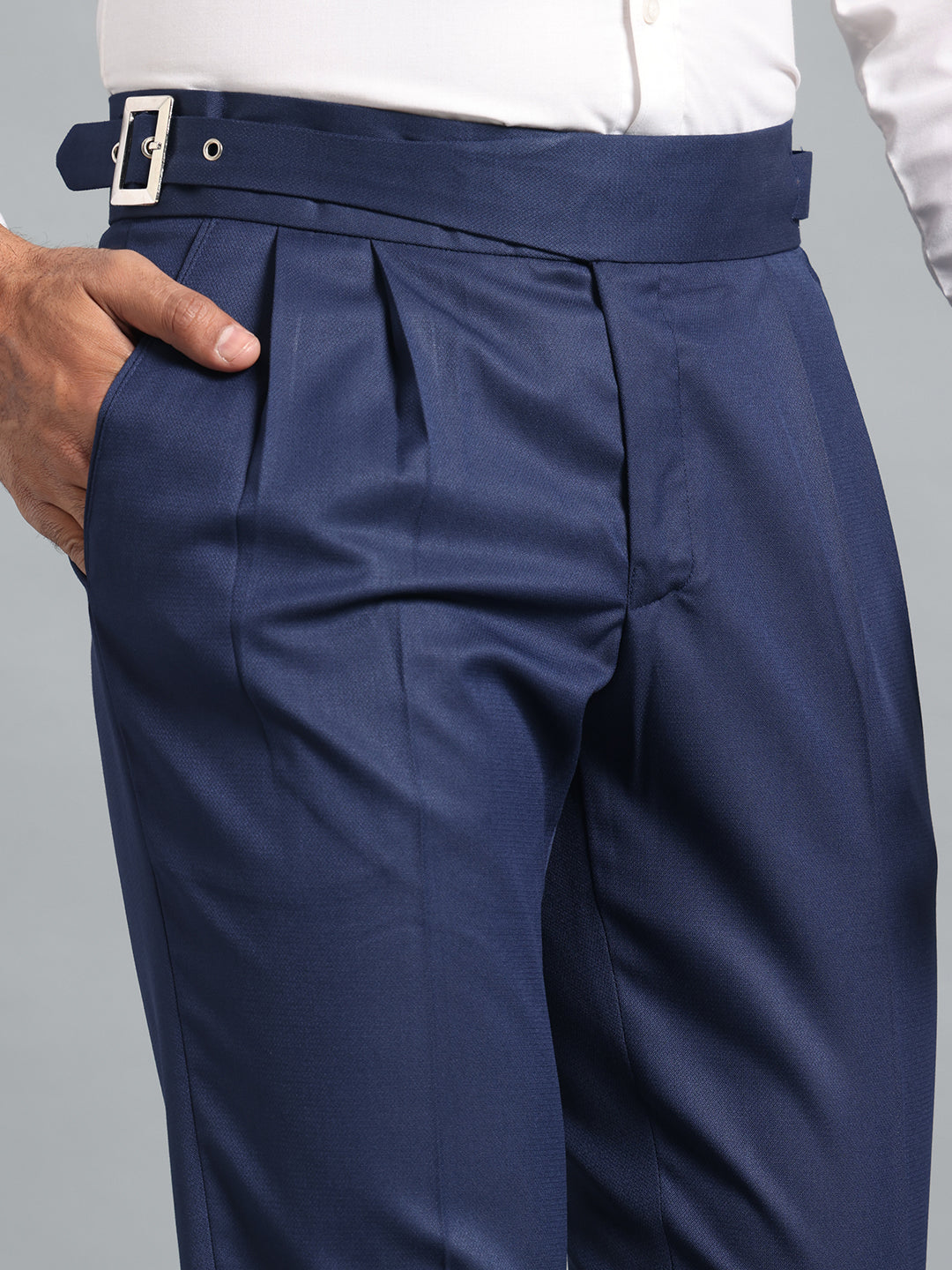Classic Button Navy Blue Gurkha Pant