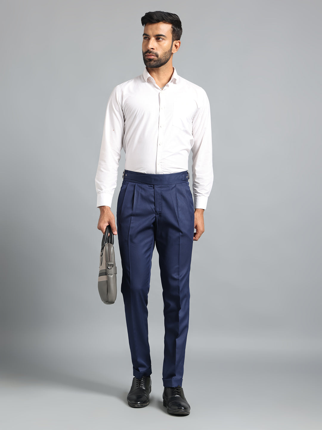 Classic Button Navy Blue Gurkha Pant