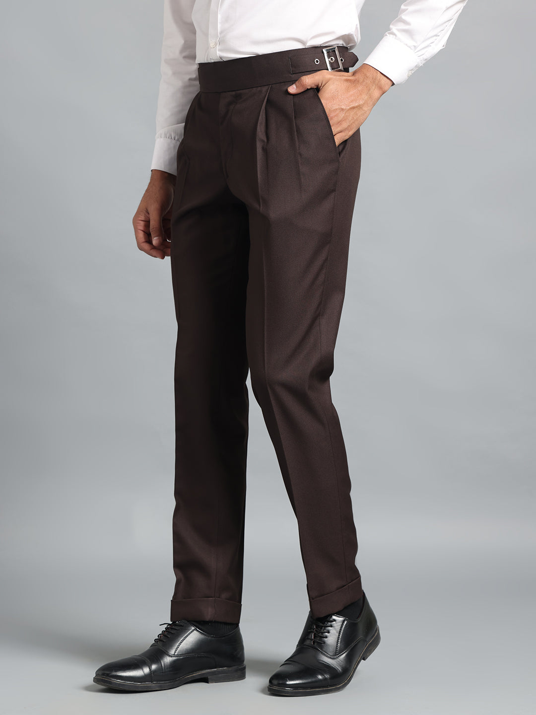 Classic Buckle Dark Brown Gurkha Pant