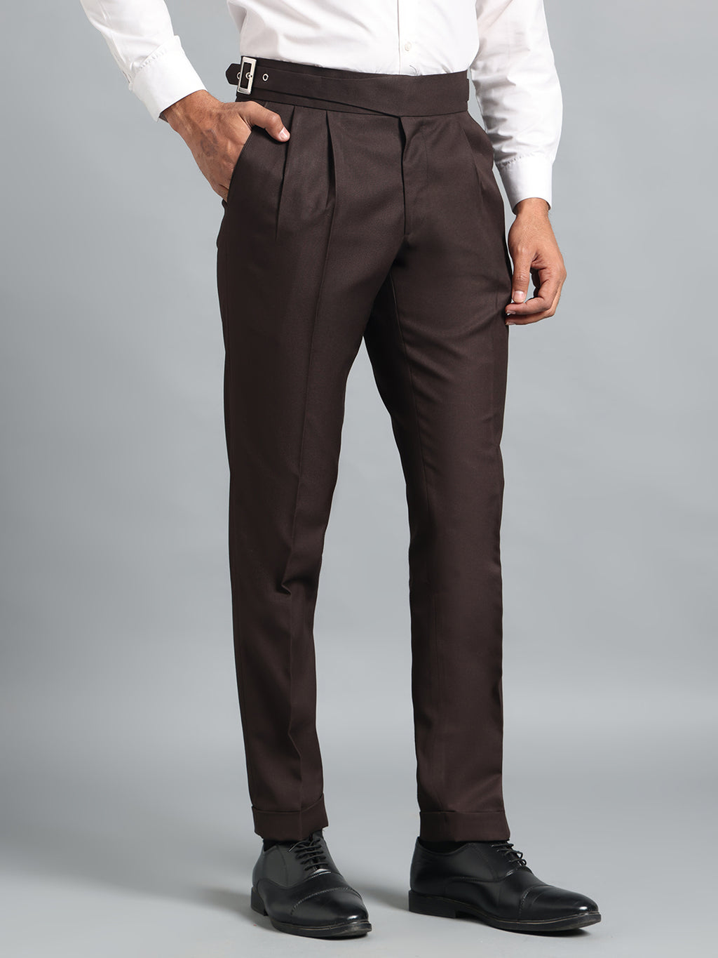 Classic Buckle Dark Brown Gurkha Pant
