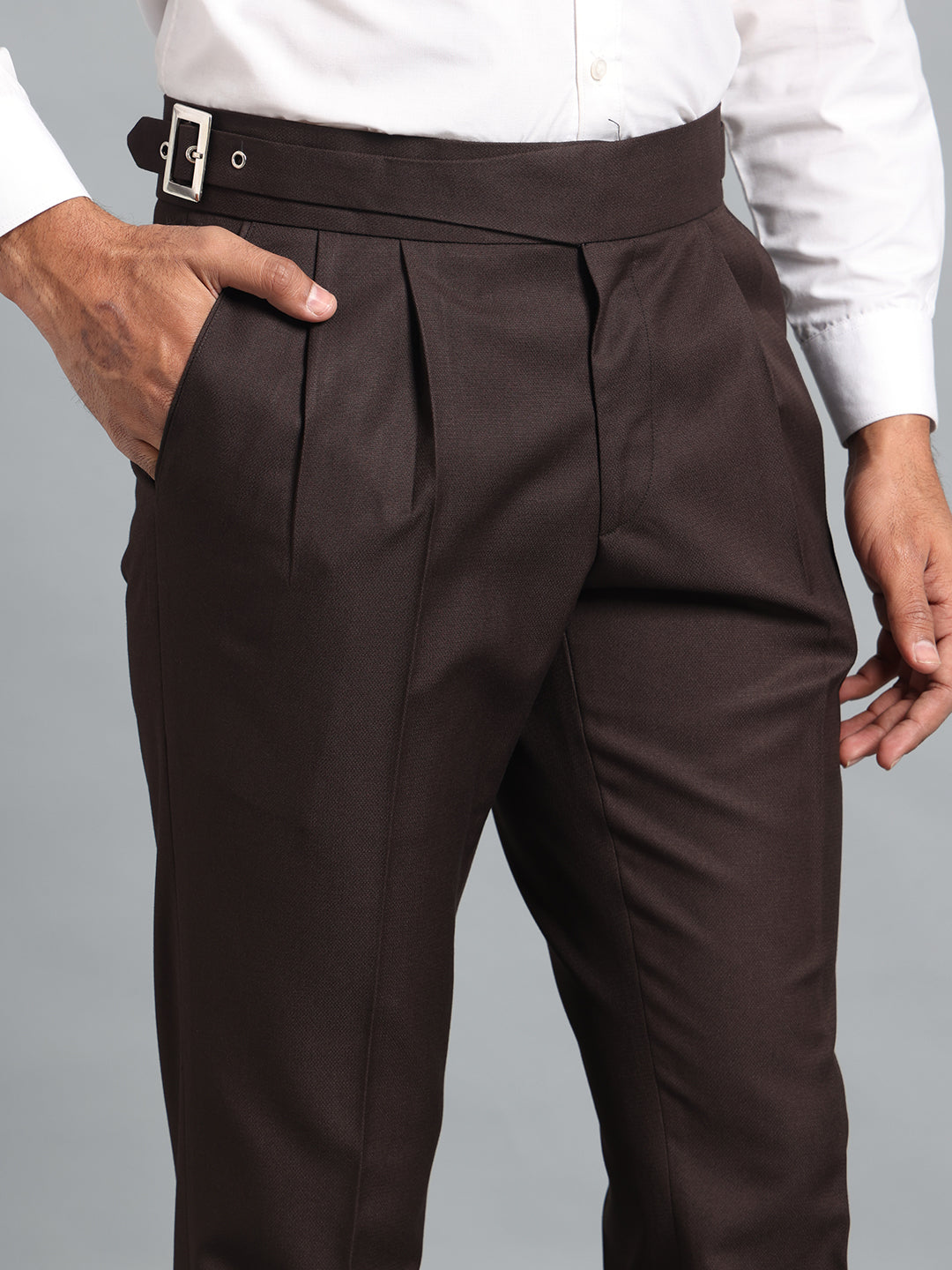 Classic Buckle Dark Brown Gurkha Pant