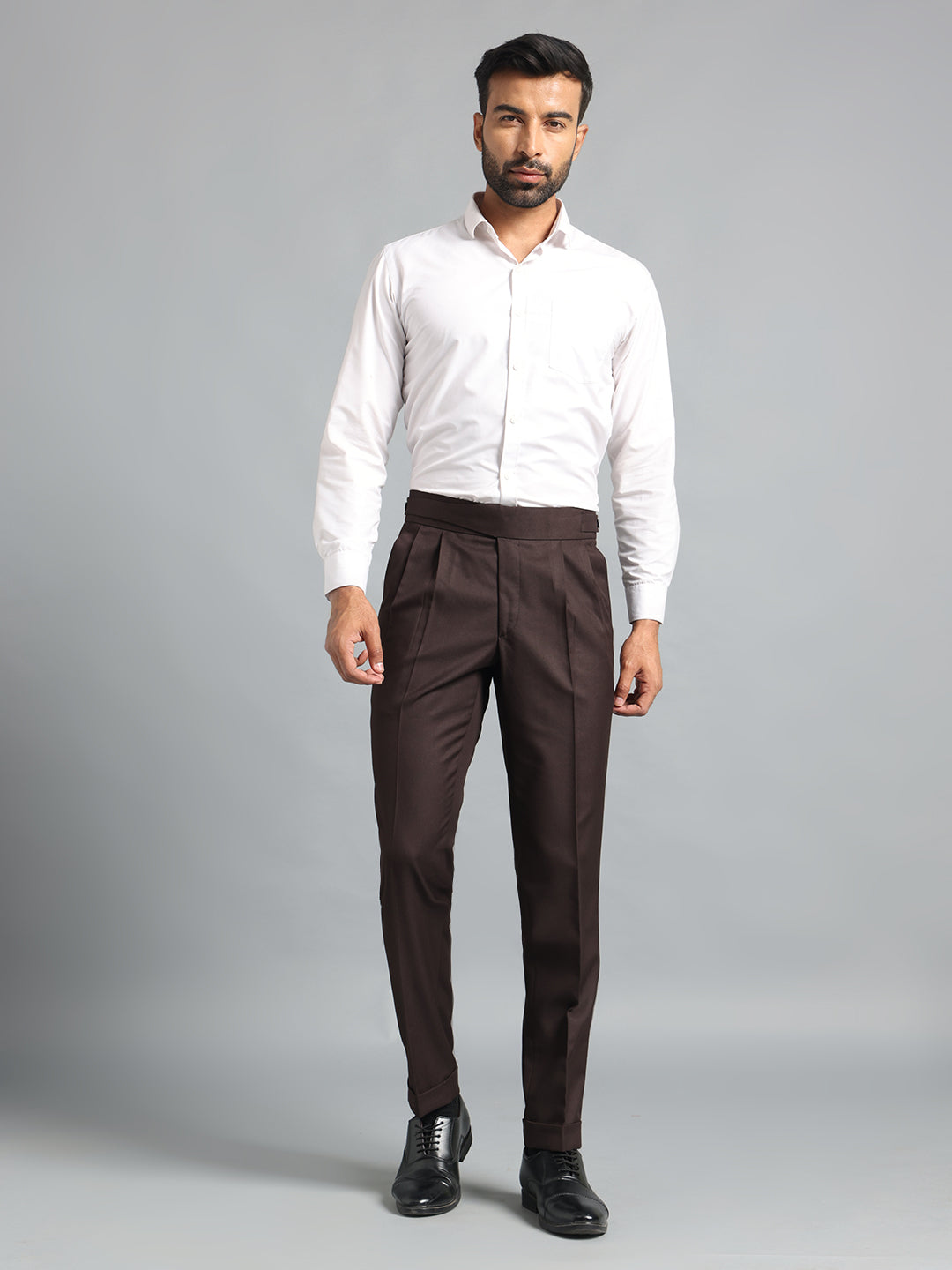Classic Button Dark Brown Gurkha Pant