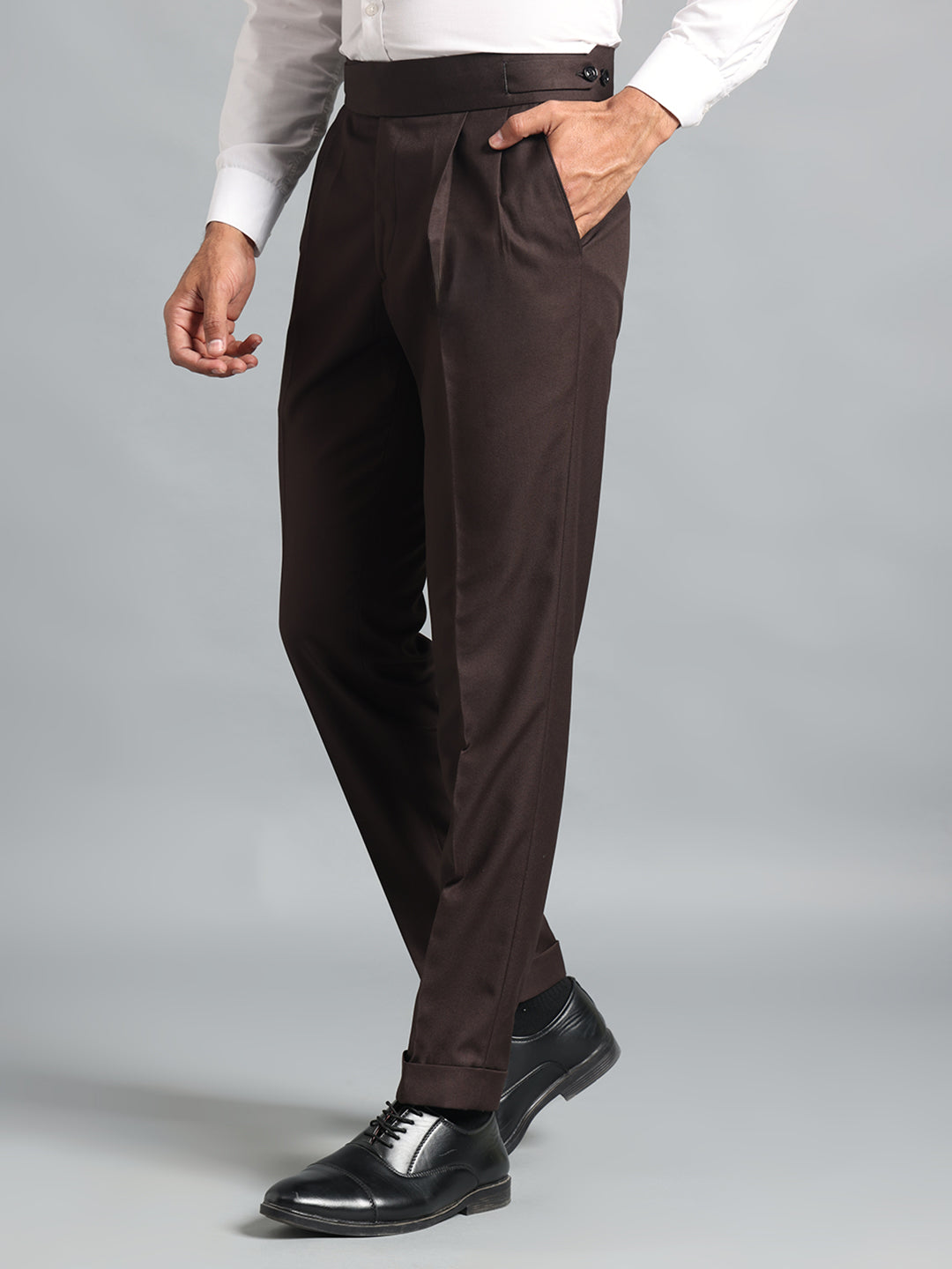 Classic Button Dark Brown Gurkha Pant