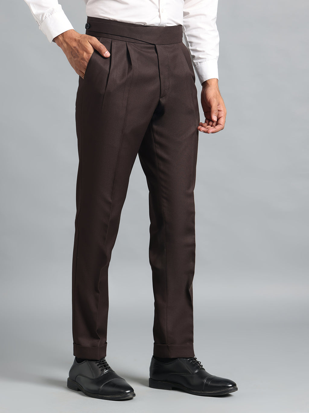Classic Button Dark Brown Gurkha Pant