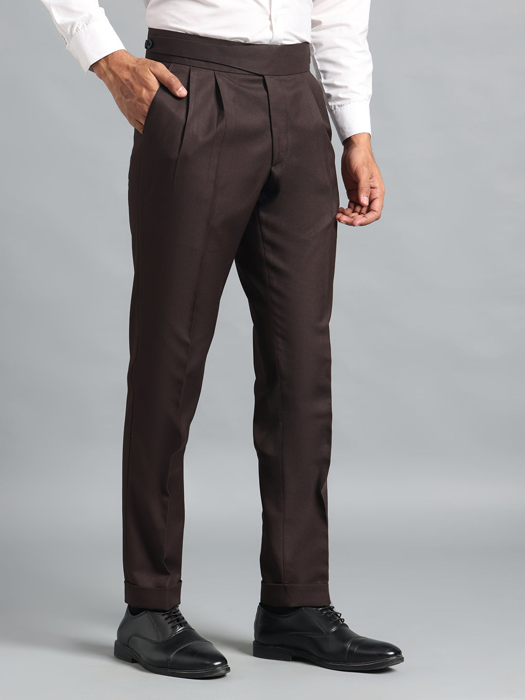 Classic Button Dark Brown Gurkha Pant