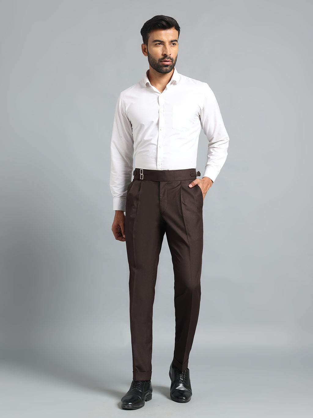 Double Buckle Dark Brown Gurkha Pant