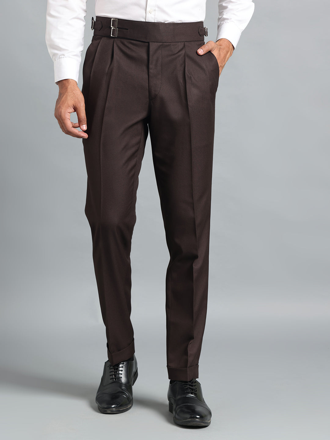 Double Buckle Dark Brown Gurkha Pant