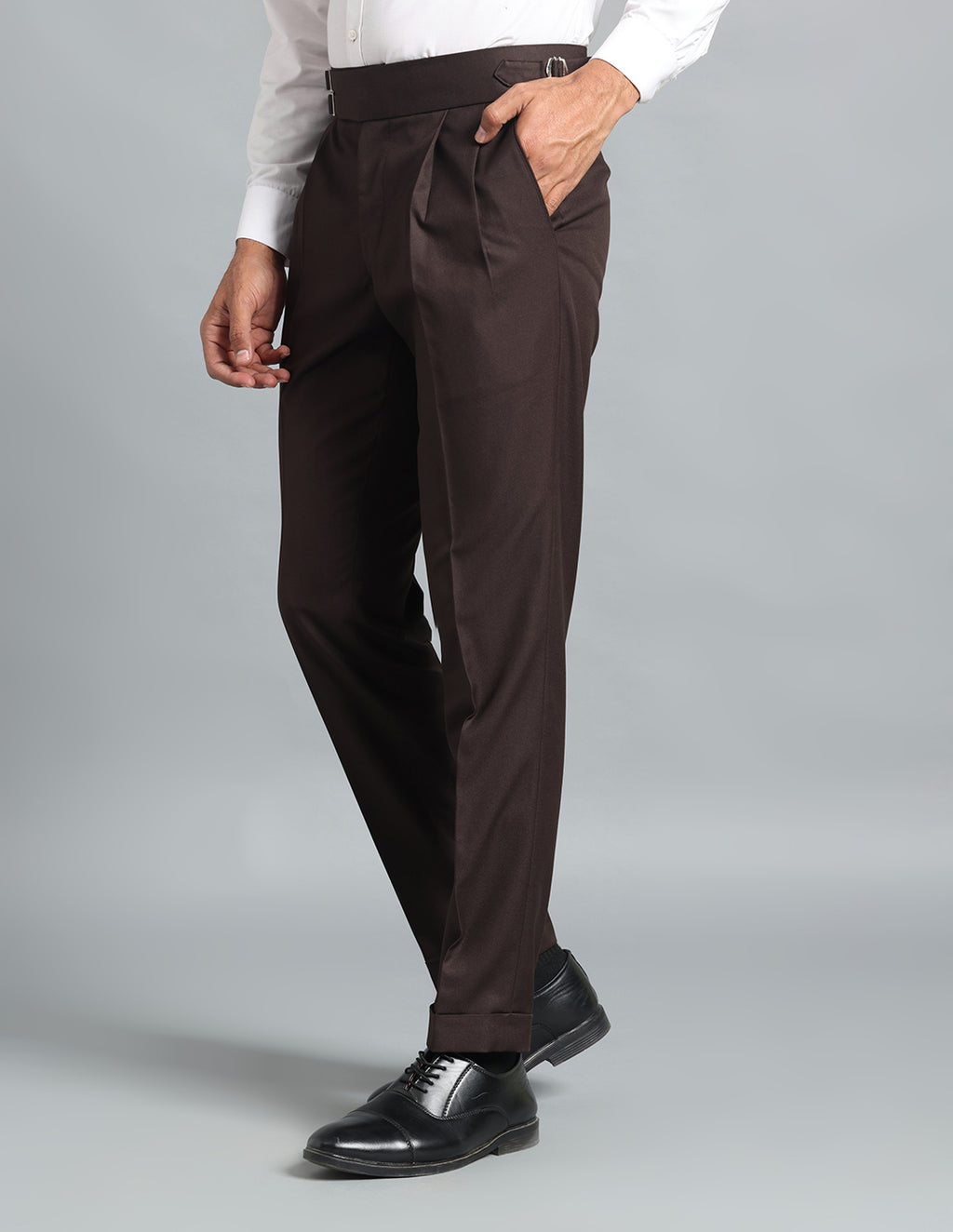 Double Buckle Dark Brown Gurkha Pant