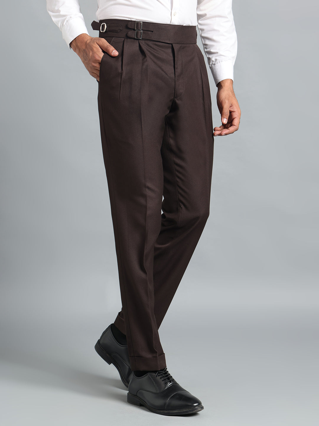 Double Buckle Dark Brown Gurkha Pant