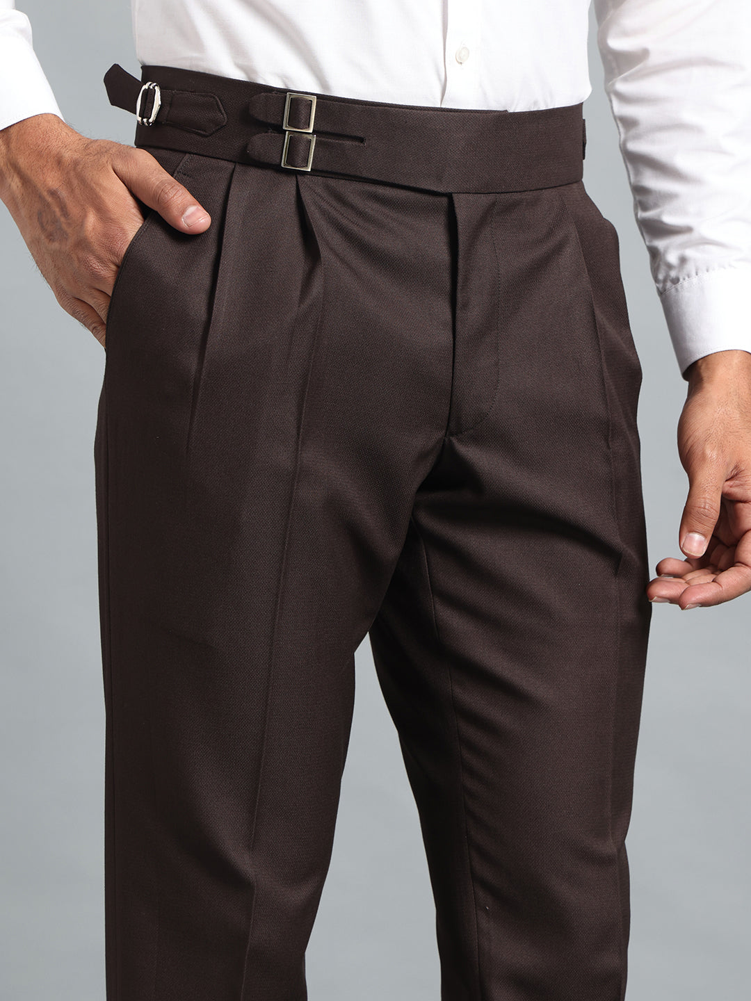Double Buckle Dark Brown Gurkha Pant