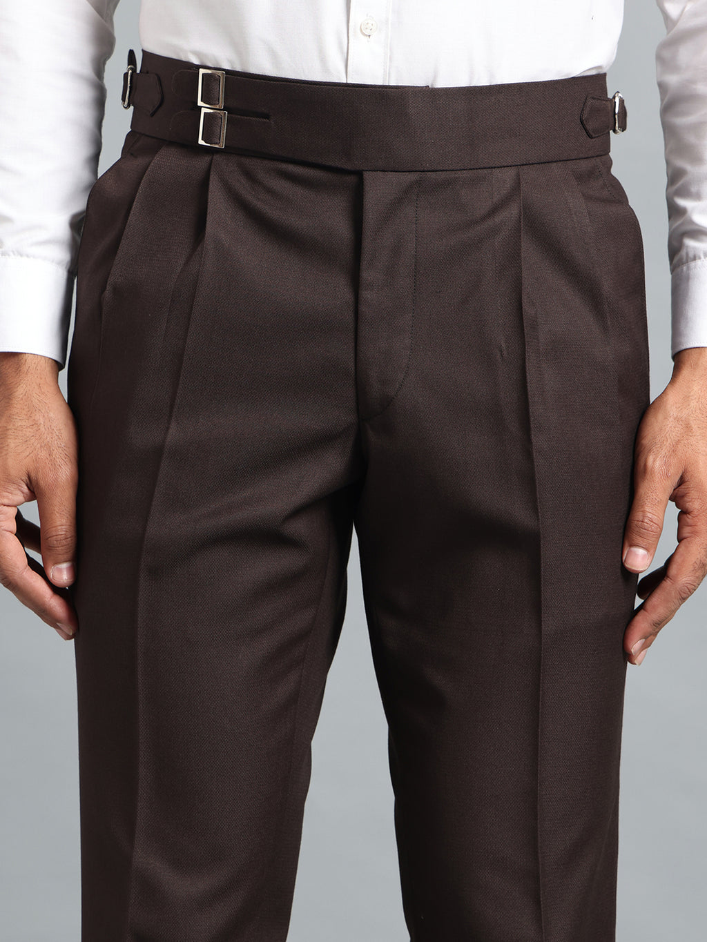 Double Buckle Dark Brown Gurkha Pant