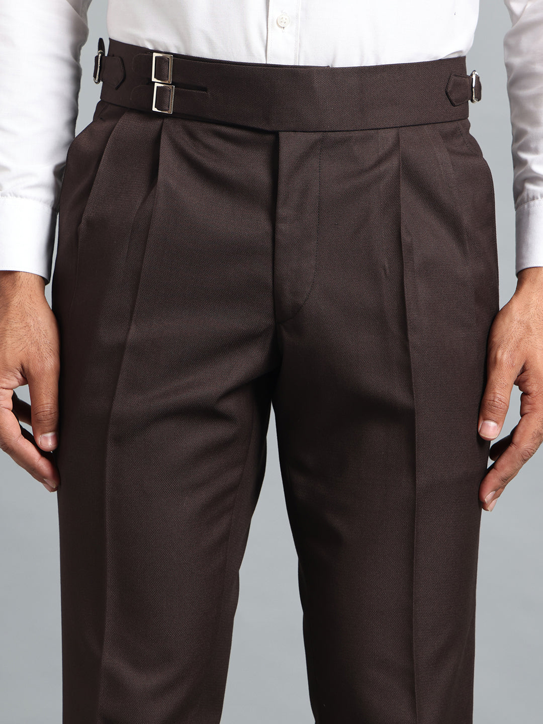 Double Buckle Dark Brown Gurkha Pant