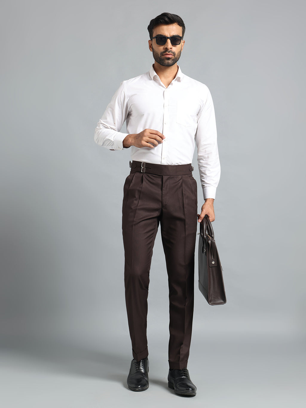 Double Buckle Dark Brown Gurkha Pant