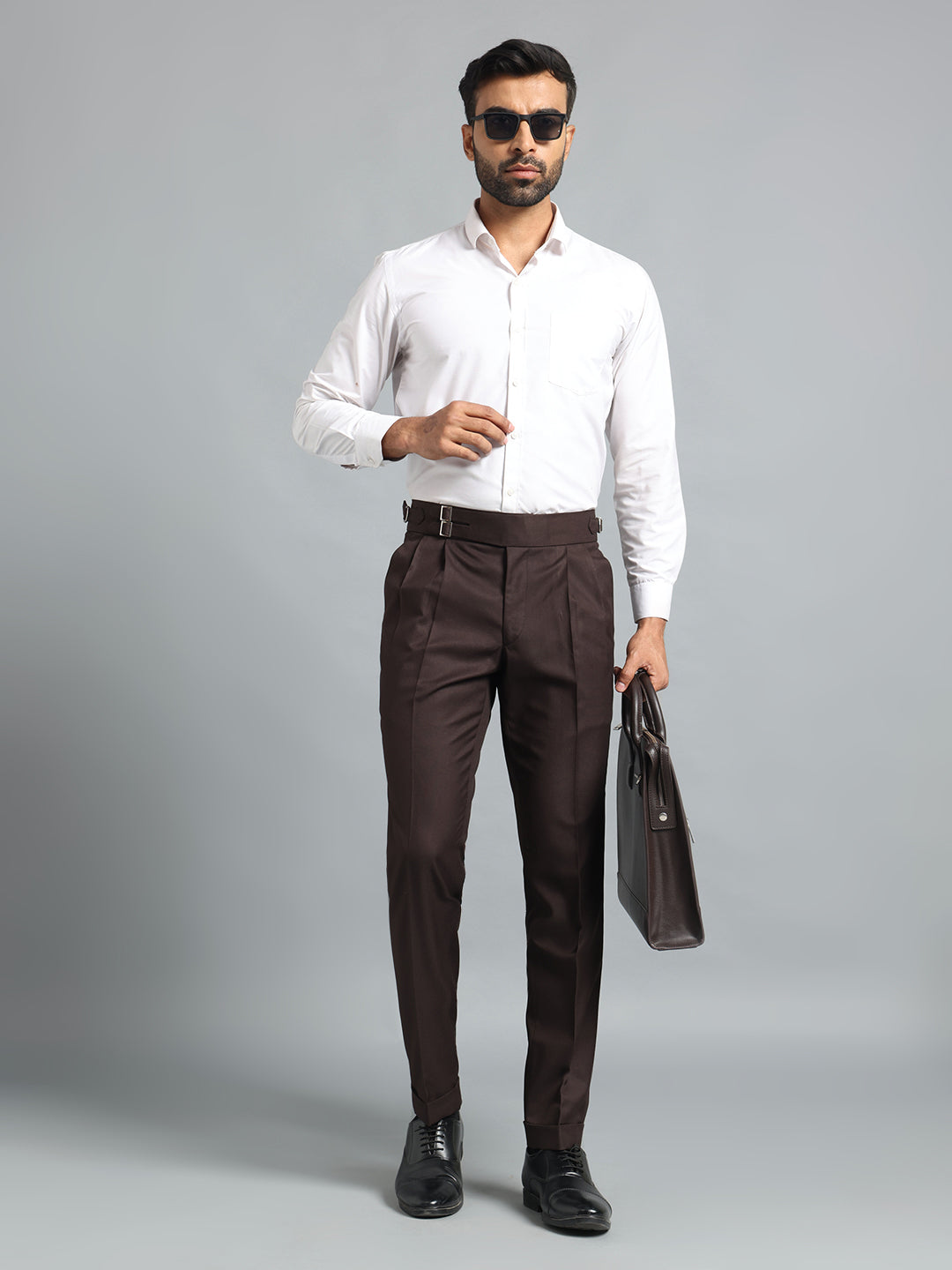 Double Buckle Dark Brown Gurkha Pant