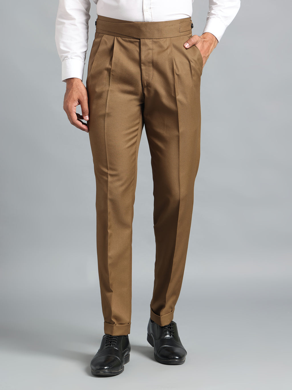 Classic Button Royal Brown Gurkha Pant
