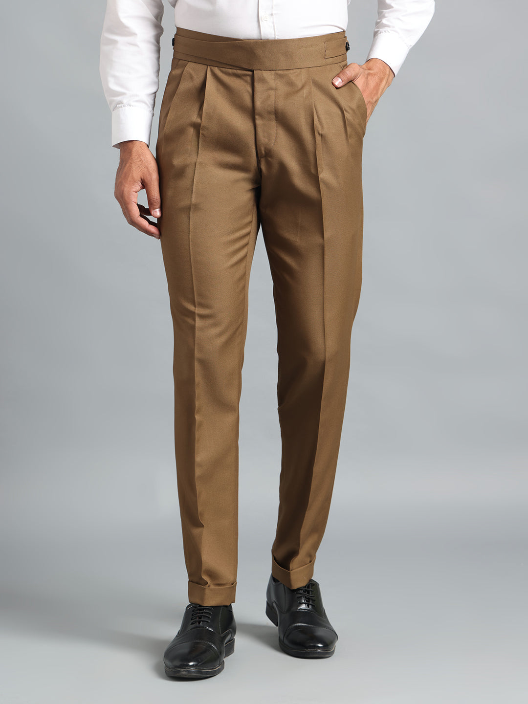 Classic Button Royal Brown Gurkha Pant